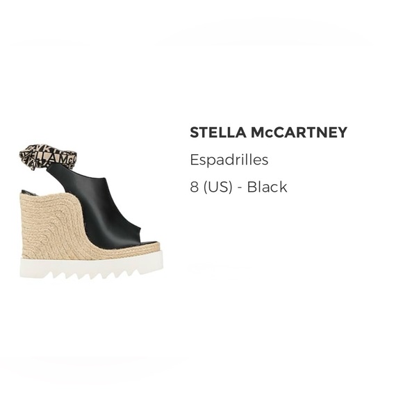 Stella McCartney Black Peep-Toe Espadrilles - Picture 1 of 5
